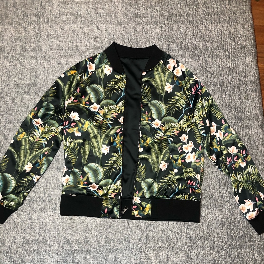 H&M floral bomber jacket